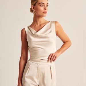 Abercrombie & Fitch Cream Sleeveless Blouse